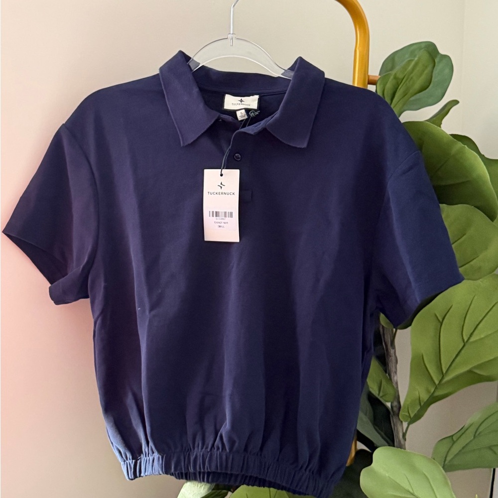 Tuckernuck Navy Polo-Style Short Sleeve Top